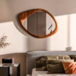 Mahogany wood wall mirror