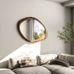 Walnut wood wall mirror