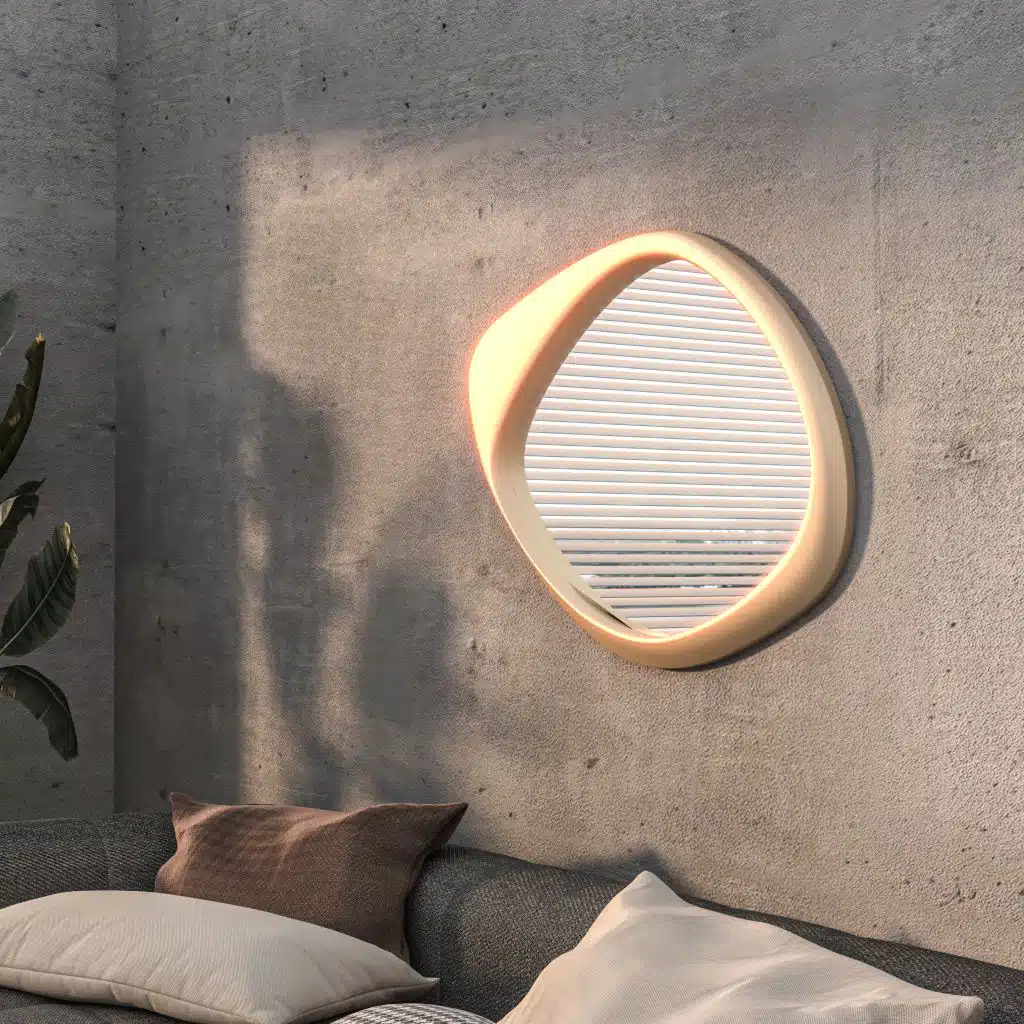 Semi-matt gold wall mirror