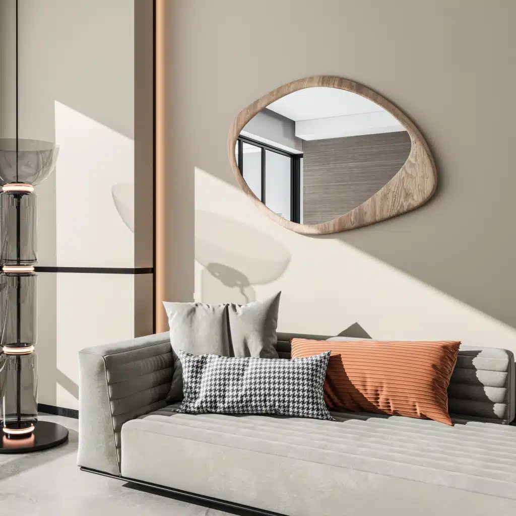 Lightly steamed beech wall mirror