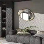 Semi-matt gold wall mirror