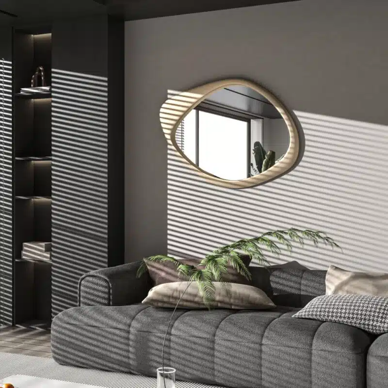 Semi-matt gold wall mirror