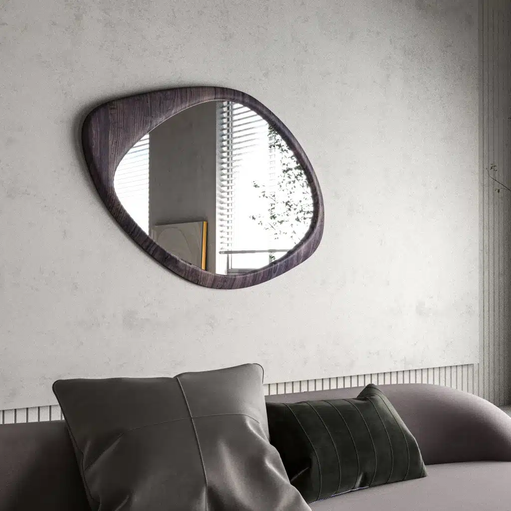 Granite grey wood mirror