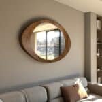 Walnut oval wall mirror