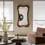 • Custom wooden wall mirror in Walnut finish