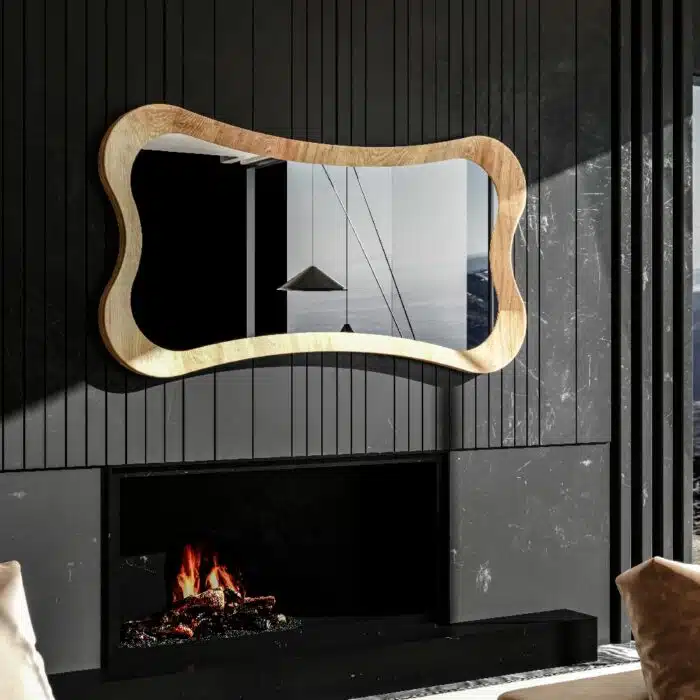 • Handmade wall mirror in Birch wood frame