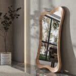 • Handmade wall mirror in Oak finish