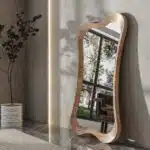 • Handmade wall mirror in Oak finish