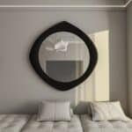 handmade hourglass wall mirror in Matt Black