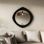 handmade hourglass wall mirror in Matt Black