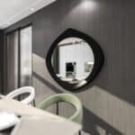 handmade hourglass wall mirror in Matt Black