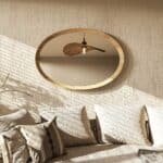 Birch round wall mirror