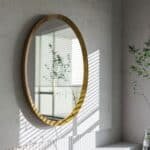 Light oak round mirror