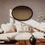 Black matt round mirror