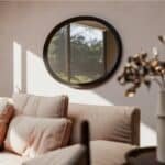 Black matt round mirror