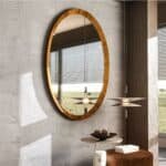 Mahogany round wall mirror
