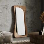 Organic mirror in Oak wood finish