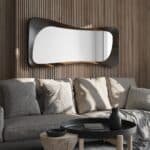 Modern organic mirror in Ebony wood