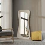 Organic wall mirror in White finish