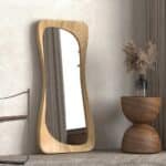 Contemporary organic mirror in Birch wood