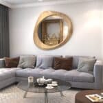 Designer pebble mirror in Birch wood