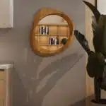 Solid wood pebble mirror in Pine finish