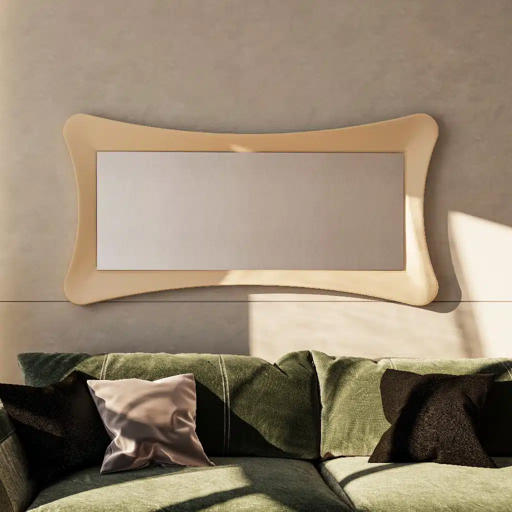 Handmade Hourglass Wall Mirror | Solid Wood Modern Sculptural Floor or Wall Mirror - Image 8