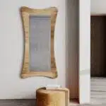 Handmade Hourglass Wall Mirror | Solid Wood Modern Sculptural Floor or Wall Mirror - Image 5