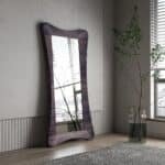 Handmade Hourglass Wall Mirror | Solid Wood Modern Sculptural Floor or Wall Mirror - Image 3