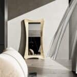 Handmade Hourglass Wall Mirror | Solid Wood Modern Sculptural Floor or Wall Mirror - Image 2