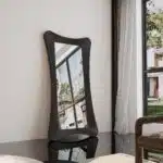 Handmade Hourglass Wall Mirror | Solid Wood Modern Sculptural Floor or Wall Mirror - Image 4