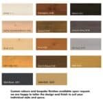 Wood stain color pallet swatches