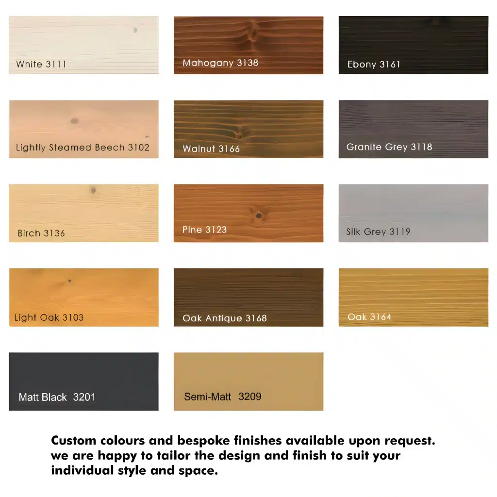 Wood stain color pallet swatches