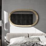 Handmade oval wall mirror in lightly steamed beech